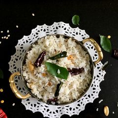 South Indian coconut rice A picture of South Indian coconut rice.