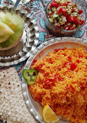 عکسی از دستور کته گوجه فرنگی