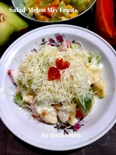 Foto resep Salad buah melon mix nanas apel mangga pepaya