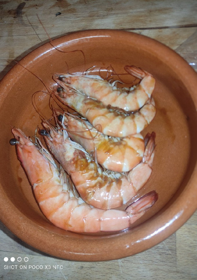 Una foto de Langostinos con soja