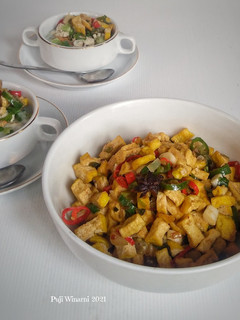 Foto resep Tumis tahu untuk toping bubur