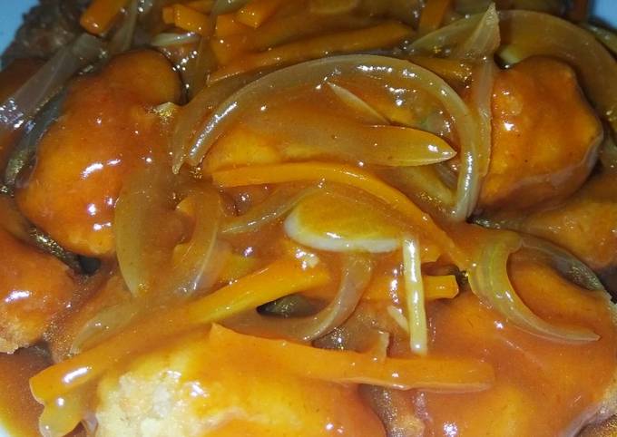 Bagaimana Membuat Ayam tepung asam manis Anti Gagal