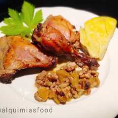 Una foto de Pollo con Manzana, Castañas y Gorgonzola con Cabezal de Horno GM