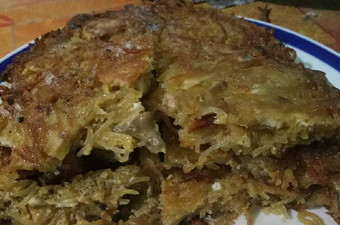 Langkah Mudah untuk Menyiapkan Omelet bihun kecap isi usus dan kekian, Lezat Sekali