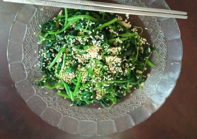 Resep Korean Spinach / Bayam Korea, Bisa Manjain Lidah