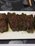Hamburger stuffed with green peppers