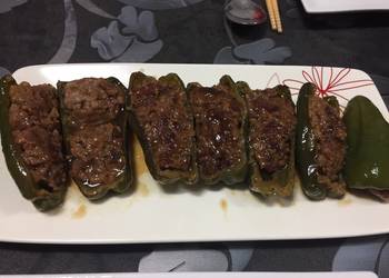 Fresh, Making Recipe Hamburger stuffed with green peppers Very Delicious Fresh, Making Recipe Hamburger stuffed with green peppers Very Delicious