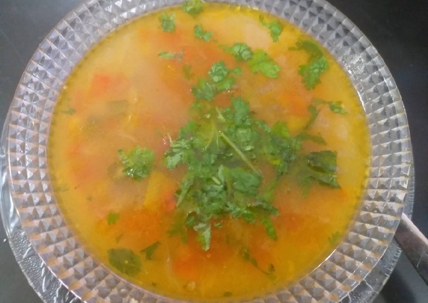 Vegetables corn with oats soup