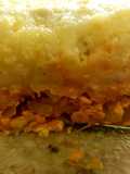 Milhojas de pollo y cebolla caramelizada