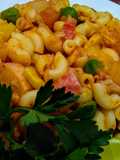 Palitos de cangrejo, atún y coquillettes (minicoditos de pasta)!