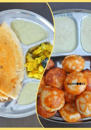 मिश्र डाळीचे पौष्टिक आप्पे आणि मसाला डोसा (Appe -Masala Dosa Recipe In Marathi) रेसिपी चे मुख्य फोटो