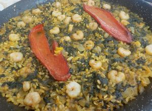 Foto principal de Paella al HORNO de espinacas y gamba pelada