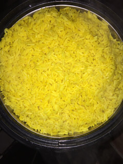 A picture of Coconut turmeric rice.