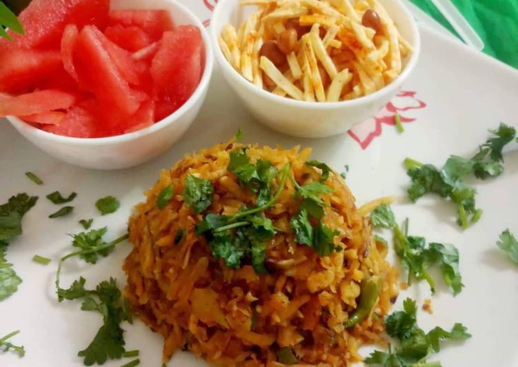 Recipe of Any-night-of-the-week Ratalyacha kees (grated stir fried sweet potato)
