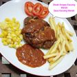 Steak ampas kacang merah saus kacang merah