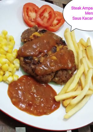 Foto resep Steak ampas kacang merah saus kacang merah