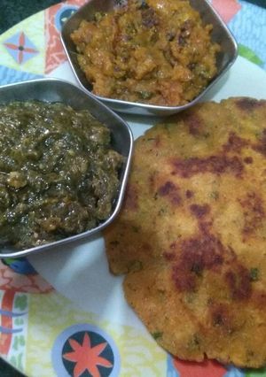 A picture of Sarso saag, Salgum saag, Makki ke roti.