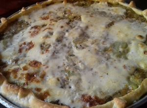 Una foto de Tarta de carne molida y zapallito zuccini