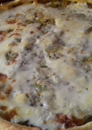 Una foto de Tarta de carne molida y zapallito zuccini