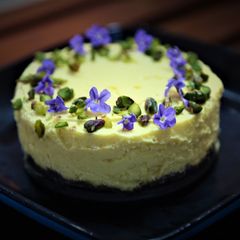 A picture of Mango Mousse Cake.