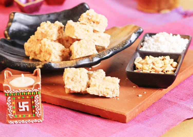 Simple Way to Make Any-night-of-the-week Coconut and Peanut Burfi