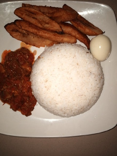 A picture of Ofada sauce with rice.