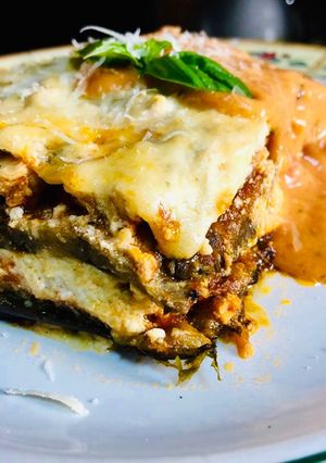 O poză a rețetei Lasagna cu vinete, piept de pui și ricotta.