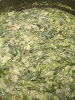 Una foto de Espinacas con Salsa Blanca Light