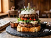 Una foto di hamburger di bovino