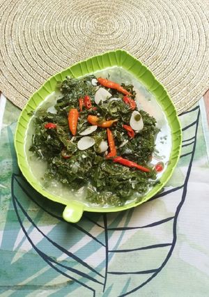 Foto resep 🍲 Oblok-oblok daun singkong bumbu iris simpel