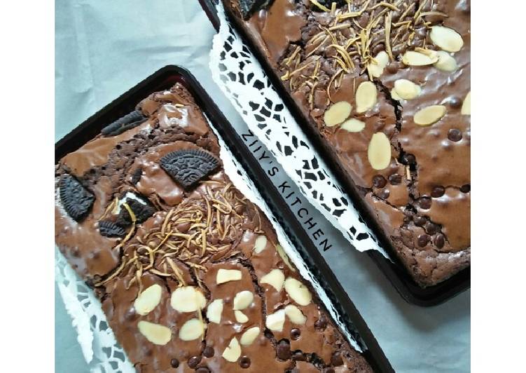 Brownies panggang cokelat 🔪shiny crust