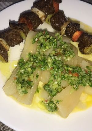 Una foto de Pinchos de corazón de res