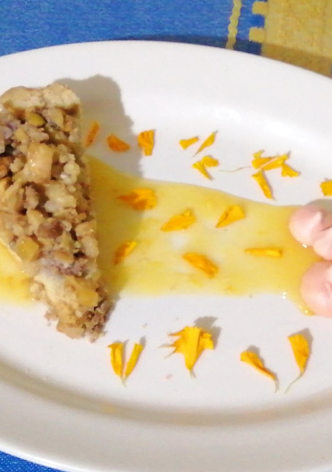 Una foto de "Tarta de Otoño" Tarta de manzana con suspiros de merengue