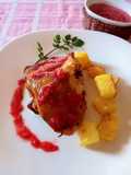 Muslos de pollo al horno con salsa de frutilla