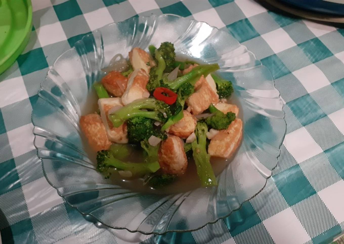 Cah brokoli tahu telur