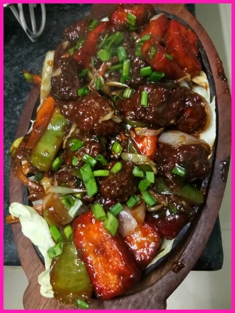 Easy Steps to Make Recipe Paneer chilly manchurian with sizzling that is Delicious, Really Delicious}
