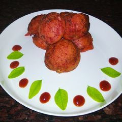 A picture of Beetroot stuffed Appe.