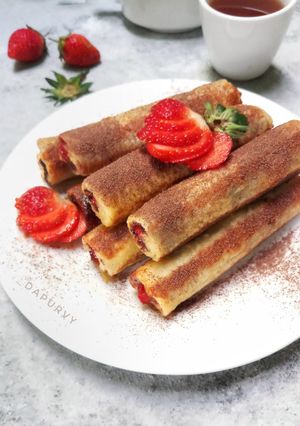 Foto resep ROTI TAWAR GULUNG Coklat Strawberry