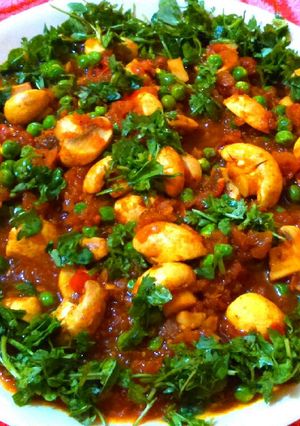A picture of Matar Mushrooms Restaurants Style.