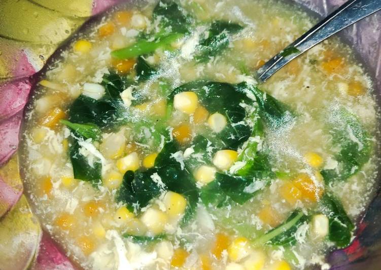 Cara Membuat Sup jagung bayam, Menggugah Selera