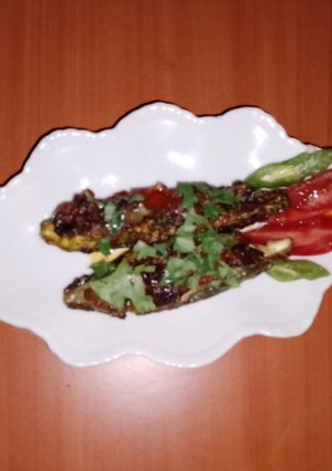 A picture of Stuffed bitter gourd 🥭🌶️🌿.