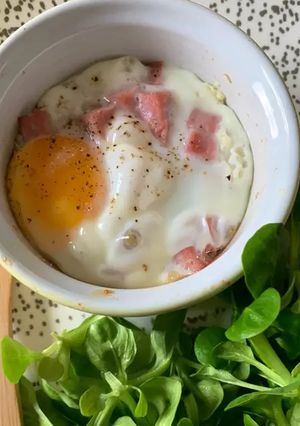 Une photo de ☆Œuf Cocotte Jambon Tartare©☆
