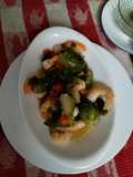 Repollitos Bruselas con camarones 🍤
