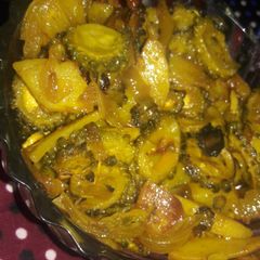 A picture of Karela potato ki sabji.