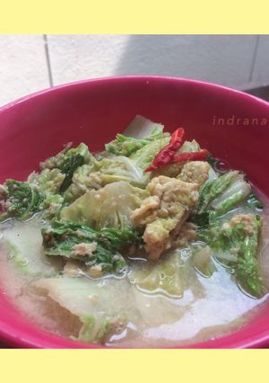 Foto resep Sawi Putih kuah Telur