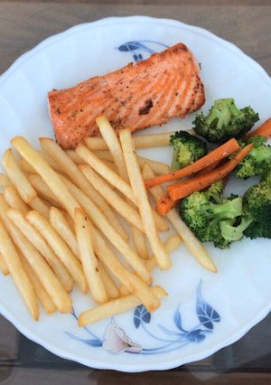 Foto resep Pan Fried Salmon With Veggies