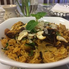 A picture of Oyster Mushroom Biriyani.
