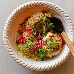 A picture of Dahi Vada with Barley flour and Dry ginger Powder.
