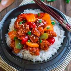 A picture of Ayam manis pedas.