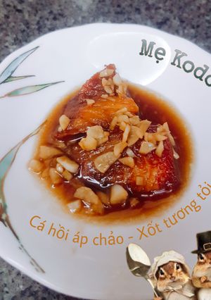 Hình của món Cá hồi áp chảo - Sốt tương tỏi cho bé.